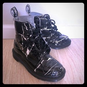 Dr. Martens Shoes - Dr. Martens Pascal Black and White Marble Boots Dr. Martens Shoes - Dr. Martens Pascal Black and White Marble Boots